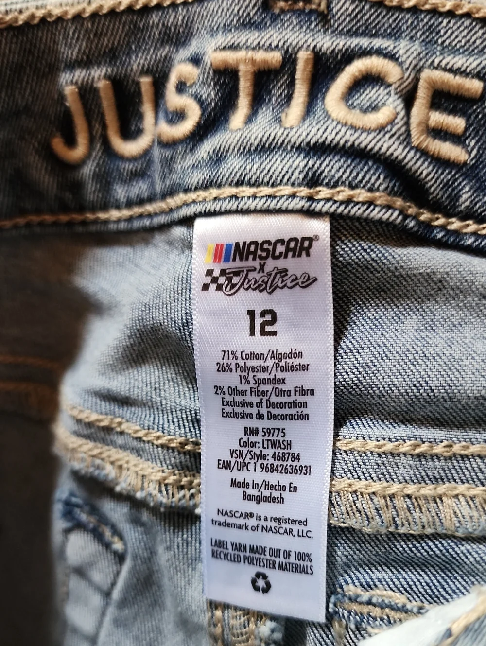 Justice Girl's NASCAR X Justice Collab Jeans